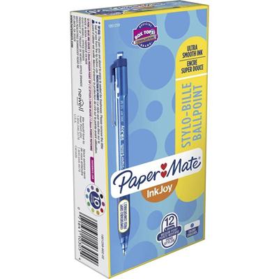Paper Mate Inkjoy 300 RT Ballpoint Pens - 1 mm Pen Point - Retractable - Blue Ink - Blue Barrel - 1 Dozen