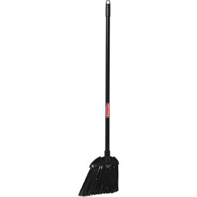 Rubbermaid Commercial Lobby Broom - 7.50" Polypropylene Bristle - 28" Handle Length - Black Metal, Metal Handle - Black - 6 / Carton