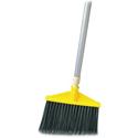 Rubbermaid Commercial Aluminum Handle Angle Broom - Polypropylene Bristle - 56" Handle Length x 1" Handle Diameter - Aluminum Handle - Gray - 6 / Carton