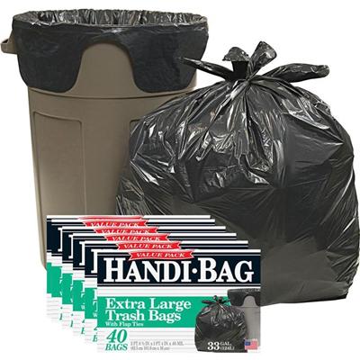 Berry Handi-Bag Wastebasket Bags - Medium Size - 33 gal Capacity - 40" Length x 32" Width x 0.70 mil (18 Micron) Thickness - 40/Box - 6 / Carton