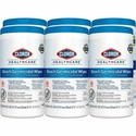 Clorox Healthcare Bleach Germicidal Wipes - Ready-To-Use - 9" Length x 6.75" Width - Disinfectant, Antimicrobial, Anti-corrosive, Unscented - White - 70/Tub - 6 / Carton