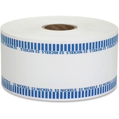 PAP-R Color-coded Coin Machine Wrappers - 1000 ft Length - 1900 Wrap(s) - Total $2.00 in 40 Coins of 5¢ Denomination - 15 lb Basis Weight - Kraft - Blue, White - 1 Roll