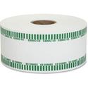 PAP-R Color-coded Coin Machine Wrappers - 1000 ft Length - 1900 Wrap(s) - Total $5.0 in 50 Coins of 10¢ Denomination - 15 lb Basis Weight - Kraft - Green, White - 1 Roll