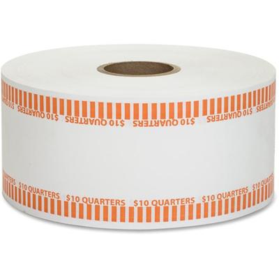 PAP-R Color-coded Coin Machine Wrappers - 1000 ft Length - 1900 Wrap(s) - Total $10 in 40 Coins of 25¢ Denomination - 15 lb Basis Weight - Kraft - Orange, White - 1900 / Roll
