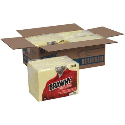 Brawny&reg; Professional Disposable Dusting Cloths - 24" Length x 17" Width - Moisture Resistant, Soft, Strong - Yellow - 50/Pack - 4 / Carton