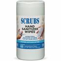 SCRUBS Hand Sanitizer Wipes - Blue, WhiteTub - 85/Tub - 6 / Carton