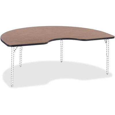 Lorell Classroom Activity Tabletop - High Pressure Laminate (HPL), Medium Oak Kidney-shaped Top - 72" Table Top Width x 48" Table Top Depth x 1.13" Table Top Thickness - 1 Each