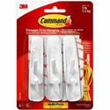 Command Medium Utility Hooks with Adhesive Strips - 3 lb (1.36 kg) Capacity - for Paint, Wood, Tile - White - 1 Pack