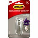 Command Medium Traditional Hook, Brushed Nickel - 3 lb (1.36 kg) Capacity - 1.3" Width x 3.1" Length - for Decoration - Plastic - Metallic Silver - Brushed Nickel - 1 Pack