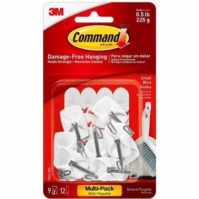 Command Small Wire Hooks Value Pack - 8 oz (226.8 g) Capacity - for Utensil - White - 1 Pack