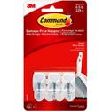 Command Strips 1/2 lb Small Wire Hooks - 8 oz (226.8 g) Capacity - for Utensil - White - 3 / Pack