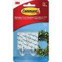 Command 2 lb. Strips Medium Hanging Hooks - 2 lb (907.2 g) Capacity - for Decoration - Plastic - 2 / Pack