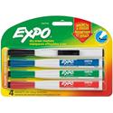 Expo Eraser Cap Fine Magnetic Dry Erase Markers - Medium, Fine, Broad Marker Point - Assorted Ink - 4 / Pack