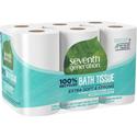 Seventh Generation 100% Recycled Bathroom Tissue - 2 Ply - 4" Width x 4" Length - 240 Sheets/Roll - White - Paper - 12 Pack - 4 / Carton