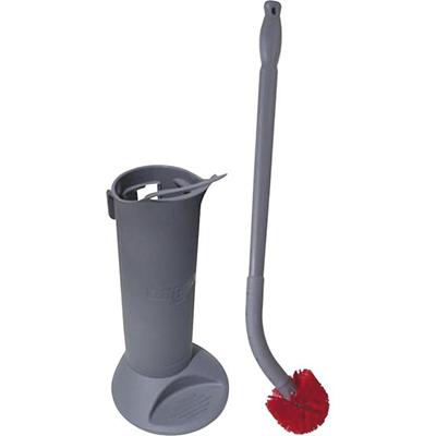 Unger Ergo Toilet Bowl Brush Set - Nylon Bristle - 26" Handle Length - Plastic Handle - Gray - 5 / Carton