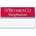 Xstamper Pocket Name Badge With Logo - Logo Design - 0.8" Width x 3" Height - Rectangular Shape - Durable - Plastic - Assorted - 1 Each
