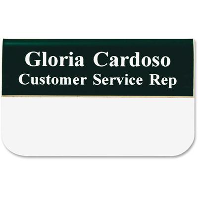 Xstamper Pocket Name Badge With Logo - Logo Design - 1.5" Width x 3" Height - Rectangular Shape - Durable - Plastic - Assorted - 1 Each