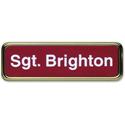 Xstamper Gold Frame Name Badge - 1" Width x 3" Height - Rectangular Shape - Durable - Plastic - 1 Each