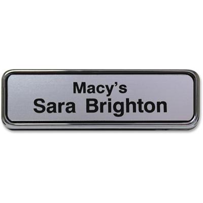 Xstamper Gold Frame Name Badge - 1" Width x 3" Height - Rectangular Shape - Durable - Plastic - 1 Each