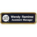 Xstamper Logo Frame Name Badge - Logo Design - 1.5" Width x 3" Height - Rectangular Shape - Durable - Plastic - 1 Each