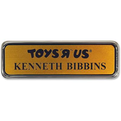 Xstamper Logo Frame Name Badge - 1.5" Width x 3" Height - Rectangular Shape - Durable - Plastic - 1 Each