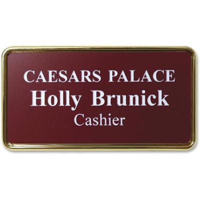 Xstamper Framed Name Badge - 1.5" Width x 3" Height - Rectangular Shape - Durable - Plastic - 1 Each