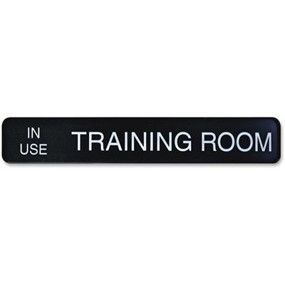 Xstamper Changeable Wall Sign - 13" Width x 2" Height - Rectangular Shape - Wall Mountable - Aluminum - Black - 1 Each
