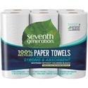 Seventh Generation 100% Recycled Paper Towels - 2 Ply - 11" Width x 5.40" Length - 140 Sheets/Roll - White - Paper - 6/Pack - 4 / Carton