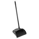 Rubbermaid Commercial LobbyPro Upright Dust Pan - 12.50" Wide - 31" Metal Handle - Plastic - Black - 6 / Carton