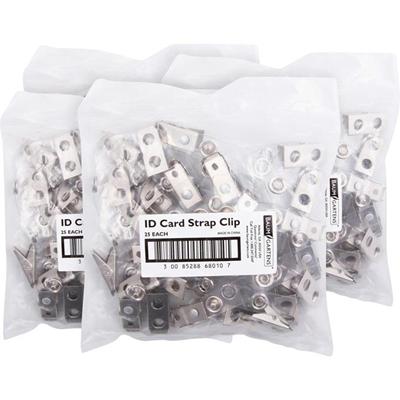 SICURIX ID Strap Clip Adapter - 2.8" Length x 0.4" Width - for Badge - Pre-punched - Clear - 25/Pack - 4 / Box