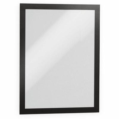 DURABLE Self-adhesive Frames - 9" x 14" Frame Size - Holds 8.50" x 11" Insert - Rectangle - Horizontal, Vertical - Self-adhesive, Sturdy, Magnetic - Black - 2 / Pack
