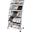 Alba Large Mobile Literature Display - 350 x Sheet - 5 Compartment(s) - Compartment Size : 12.99" x 28.35" - 65.35" Height x 32.28" Width x 20.08" Depth - Floor - Built-in Wheels - Metal, ABS Plastic - 1 Each