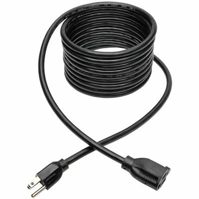 Tripp Lite series Heavy-Duty Power Extension Cord, 15A, 14 AWG (NEMA 5-15P to NEMA 5-15R), 15 ft. - 120 V AC / 15 A - Black - 15 ft Cord Length - NEMA 5-15P / NEMA 5-15R - 1 Each