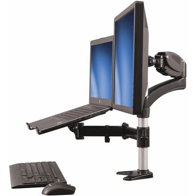 StarTech.com Mounting Arm for Monitor, Notebook, Docking Station, Keyboard, Mouse - Black - Height Adjustable - 1 Display(s) Supported - 15" to 27" Screen Support - 17.60 lb Load Capacity - 75 x 75, 100 x 100 - Aluminum - 1 Each