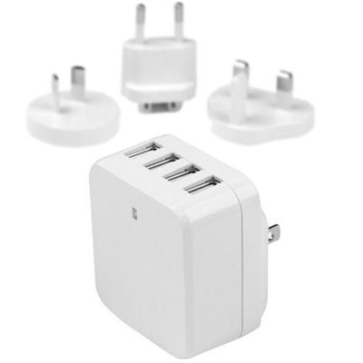 StarTech.com 4-Port USB Wall Charger - International Travel - 34W/6.8A - White - 34 W - 120 V AC, 230 V AC Input - 5 V DC Output - 6.80 A - 1 Each