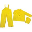 River City Three-piece Rainsuit - Recommended for: Agriculture, Construction, Transportation, Sanitation, Carpentry, Landscaping - Extra Large - Water Protection - Snap Closure - Polyester, Polyvinyl Chloride (PVC) - Yellow - 1 Each