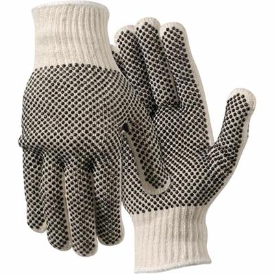 MCR Safety Poly/Cotton Large Work Gloves - Dirt, Debris Protection - Large Size - For Right/Left Hand - White - Elastic Wrist, Knit Wrist - 1 Pair
