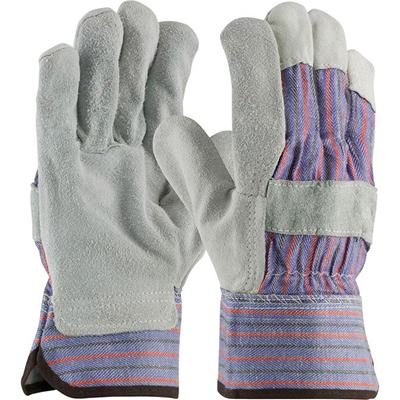 PIP ProtectiveLeather Palm Work Gloves - 10.24" Glove Length - Large Size - Gunn-cut - White - Comfortable, Durable, Wear Resistant, Breathable, Flexible, Water Resistant - For Construction, Metal Handling, Maintenance, Warehouse, Material Handling -