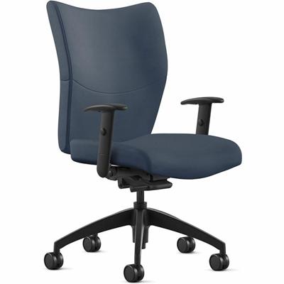 9 to 5 Seating Bristol Mid Back - Baltic Seat Color - Leather Seat Material - Baltic Back Color - Leather Back Material - Mid Back - 5-star Base - 1 Each