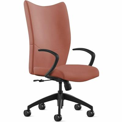 9 to 5 Seating High-Back Conference & Management - Saddle Seat Color - Leather Seat Material - Saddle Back Color - Leather Back Material - High Back - 5-star Base - 1 Each
