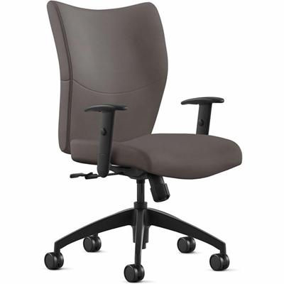 9 to 5 Seating Bristol Mid Back - Cafe Seat Color - Leather Seat Material - Cafe Back Color - Leather Back Material - Mid Back - 5-star Base - 1 Each