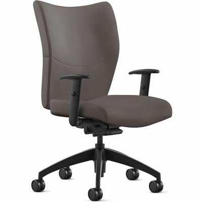 9 to 5 Seating Mid-Back Swivel Tilt Control - Cafe Seat Color - Leather Seat Material - Cafe Back Color - Leather Back Material - Mid Back - 5-star Base - Taupe - Leather - 1 Each