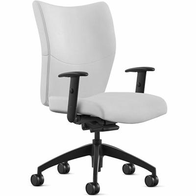9 to 5 Seating Bristol Mid Back - White Seat Color - Leather Seat Material - White Back Color - Leather Back Material - Mid Back - 5-star Base - 1 Each