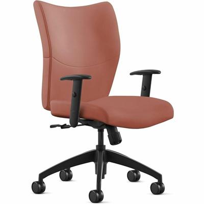 9 to 5 Seating Bristol Mid Back - Saddle Seat Color - Leather Seat Material - Saddle Back Color - Leather Back Material - Mid Back - 5-star Base - 1 Each