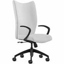 9 to 5 Seating High-Back Conference & Management - White Seat Color - Leather Seat Material - White Back Color - Leather Back Material - High Back - 5-star Base - 1 Each