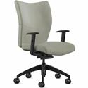 9 to 5 Seating Bristol Mid Back - Mist Seat Color - Leather Seat Material - Mist Back Color - Leather Back Material - Mid Back - 5-star Base - 1 Each