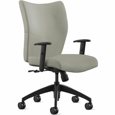 9 to 5 Seating Bristol Mid Back - Mist Seat Color - Leather Seat Material - Mist Back Color - Leather Back Material - Mid Back - 5-star Base - 1 Each