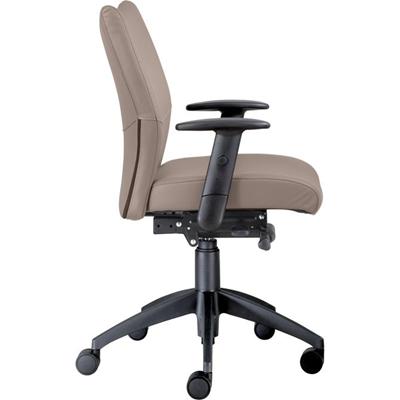 9 to 5 Seating Bristol Mid Back - Mushroom Seat Color - Leather Seat Material - Mushroom Back Color - Leather Back Material - Mid Back - 5-star Base - 1 Each