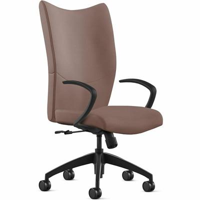 9 to 5 Seating High-Back Conference & Management - Mahogany Seat Color - Leather Seat Material - Mahogany Back Color - Leather Back Material - High Back - 5-star Base - 1 Each