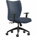 9 to 5 Seating Bristol Mid Back - Baltic Seat Color - Leather Seat Material - Baltic Back Color - Leather Back Material - Mid Back - 5-star Base - 1 Each